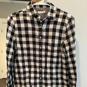 Rag & Bone "Jean" Black and White Checkered Button up Shirt, Size S